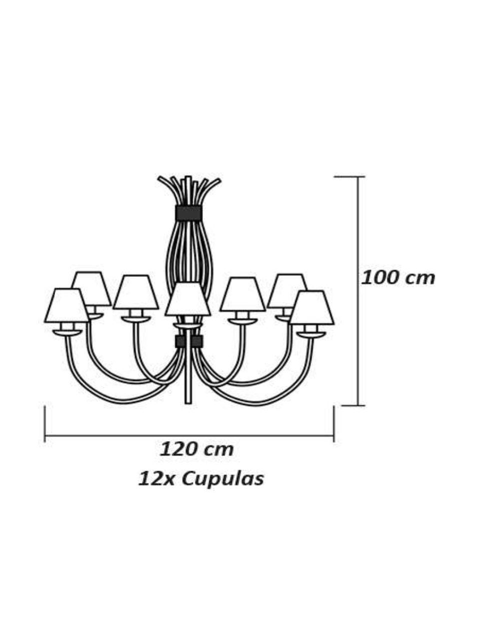Luminária Vintage Americana 12 Braços - Ideal para Mesa de Jantar